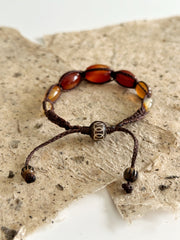 Agate Adjustable Macrame Bracelet