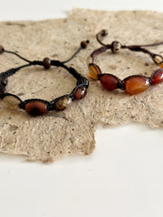 Agate Adjustable Macrame Bracelet