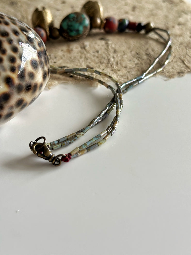 Ethnic Brass Bell Necklace