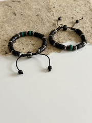 Natural Shell and Malachite Bracelet