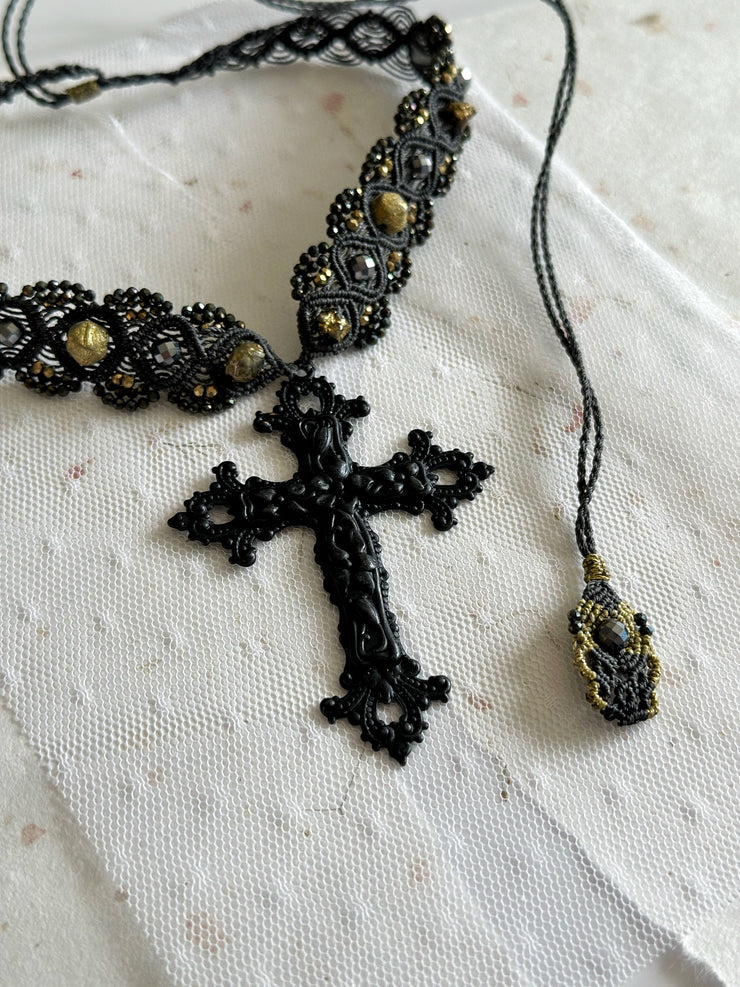 Medieval Gothic Macrame Cross Set