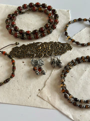 Red Agate and Bronze Necklace