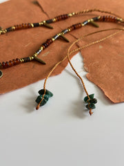 Turquoise Brass and Bone Ethnic Necklace