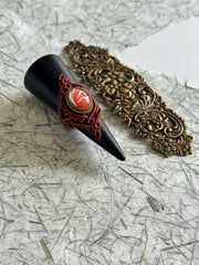 Red Jasper Macrame Ring