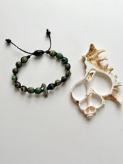 Silver Seahorse Tibetan Agate Bracelet