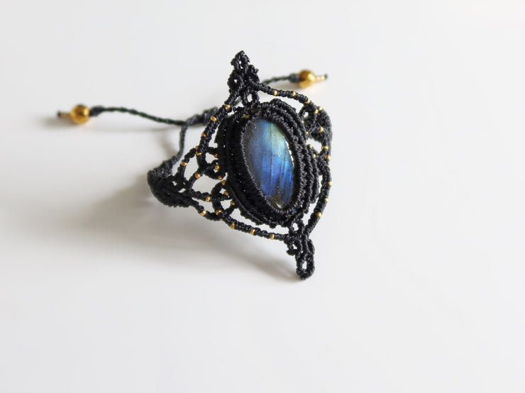 Labradorite Macrame Cuff