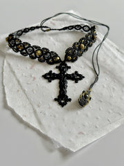 Medieval Gothic Macrame Cross Set