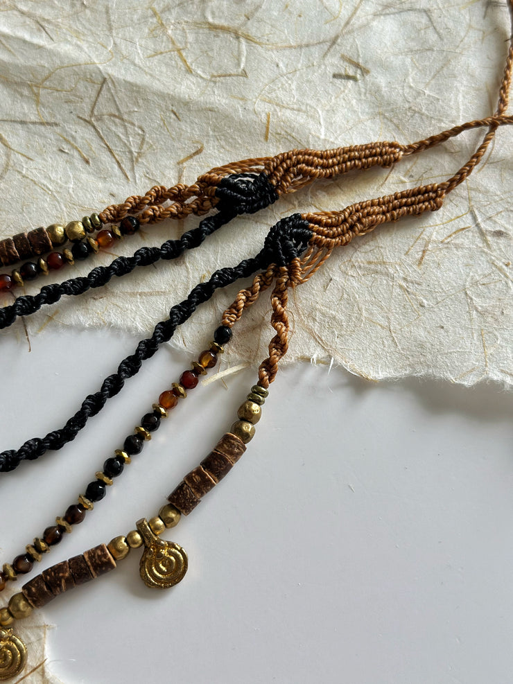 Dark Boho Ethnic Layered Necklace