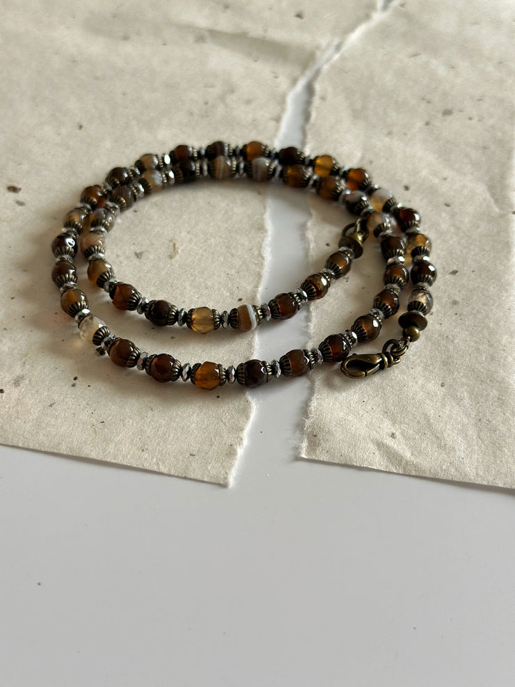 Silver and Agate Necklace