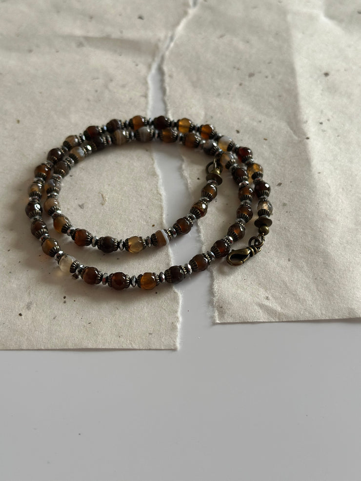 Silver and Agate Necklace