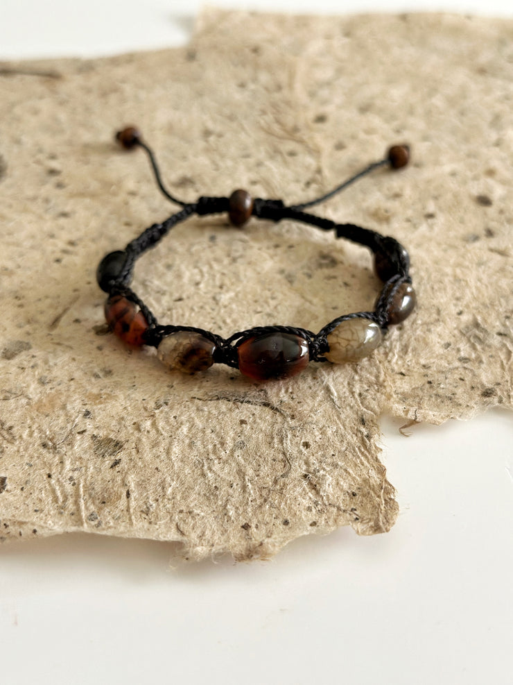 Agate Macrame Bracelet