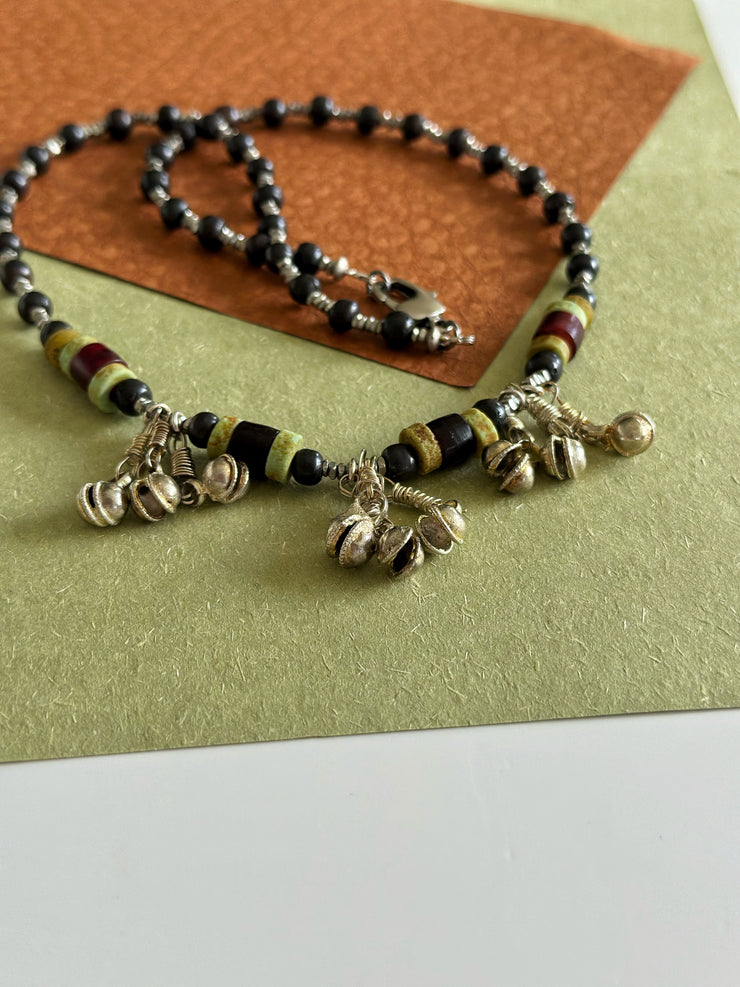 Ethnic Beaded Necklace Bells