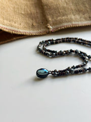 Crystal Black Lip Shell and Hematite Necklace