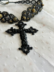 Medieval Gothic Macrame Cross Set