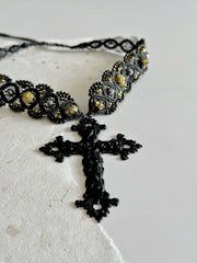 Medieval Gothic Macrame Cross Set