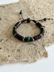 Natural Shell and Malachite Bracelet