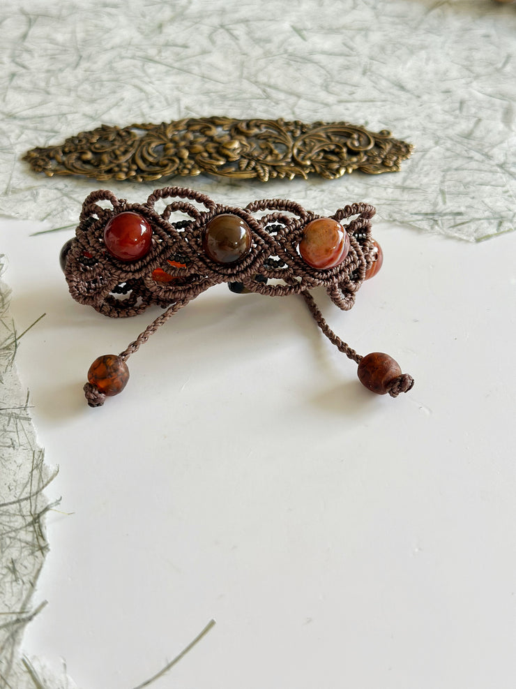 Agate Macrame Bracelet