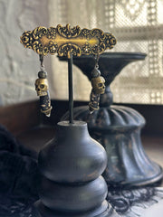 Antique Bronze Skull and Bone Huggies