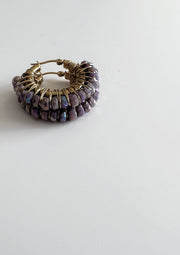 Gold Plated Stainless Steel Medium Hoops Lavender