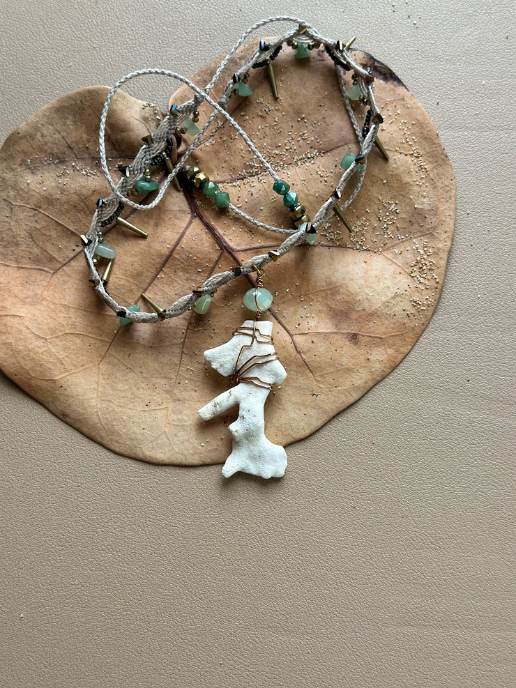 Natural Coral and Green Aventurine Choker