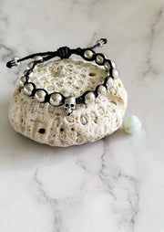 Hematite Skull Bracelet