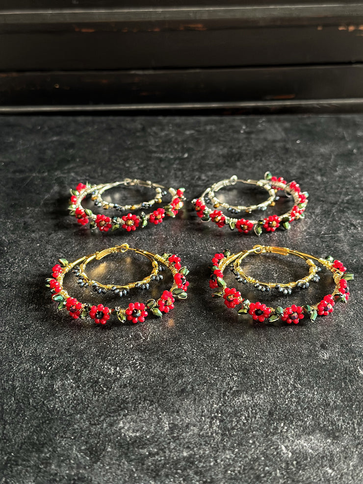 Hand Wrapped Double Layer Hoops in Gold