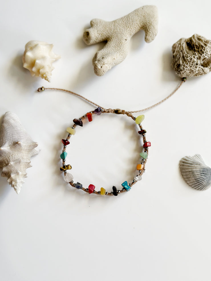 Multi Gemstone Anklet