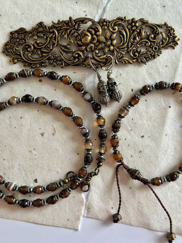 Silver and Agate Necklace