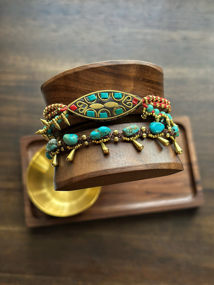 Turquoise Brass and Howlite