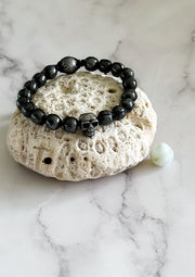 Hematite Skull Bracelet