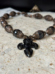Agate Skull Dagger Necklace