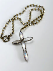 Hand Tied Crystal Cross Pendant