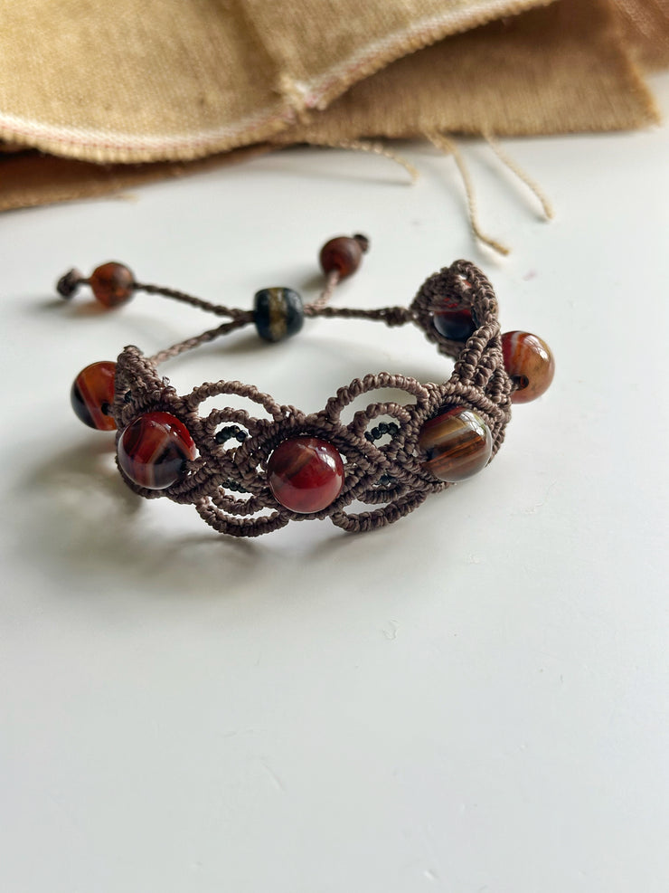 Agate Macrame Bracelet