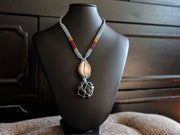 Blue Tigers Eye Macrame Necklace