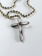 Hand Tied Crystal Cross Pendant