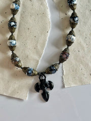 Dragon Vein Agate Skull Dagger Necklace