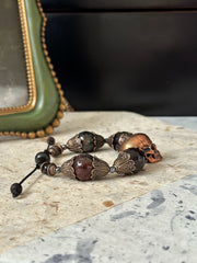 Antique Copper Skull Bracelet