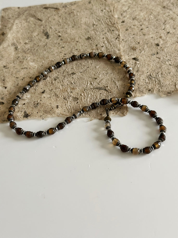 Agate and Hematite Necklace