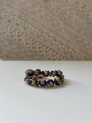 Hand Wrapped Cobalt Crystal Glass Hoops