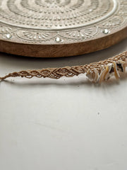 Conch Cowrie and Fresh Water Pearl Macrame Necklace