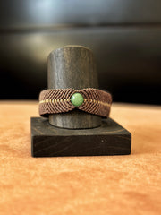 Mens Macrame Cuff with Jade