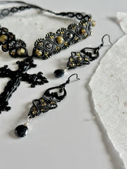 Medieval Gothic Macrame Cross Set