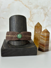 Mens Macrame Cuff with Jade