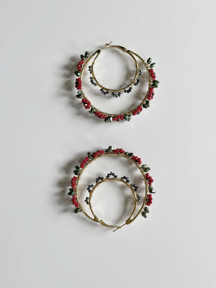 Hand Wrapped Double Layer Hoops in Gold