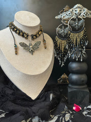 Night Moth Raw Druzy Crystal Choker