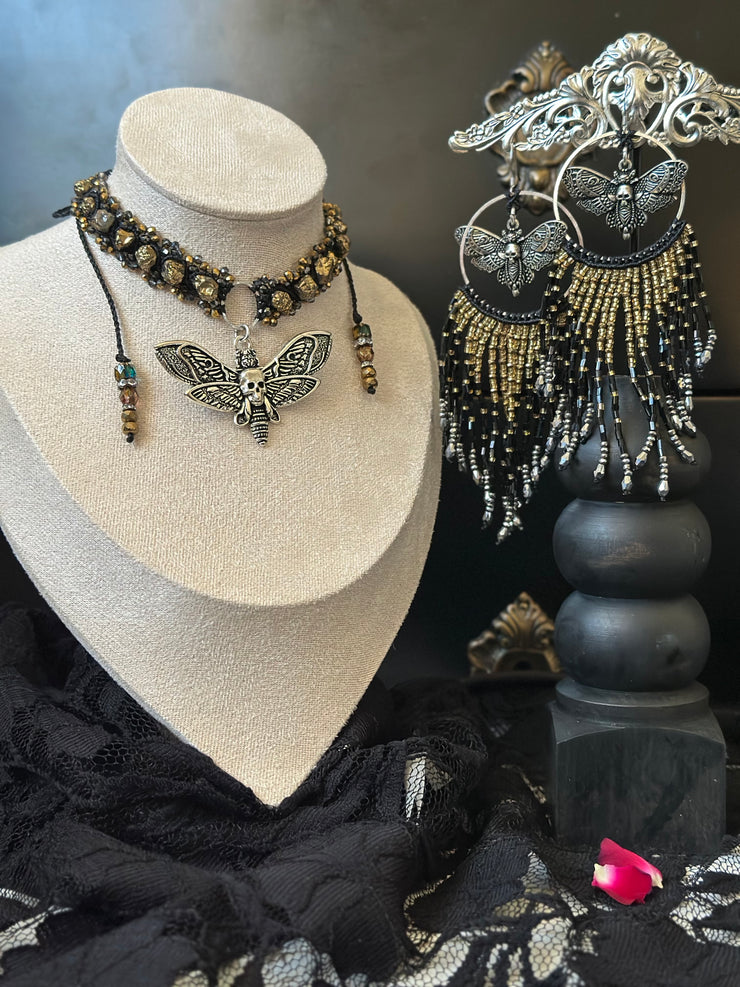 Night Moth Raw Druzy Crystal Choker