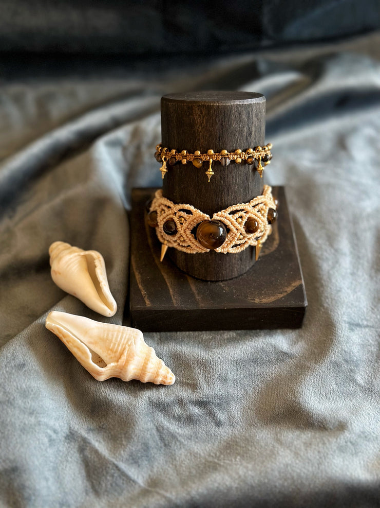 Tigers Eye Macrame Bracelet