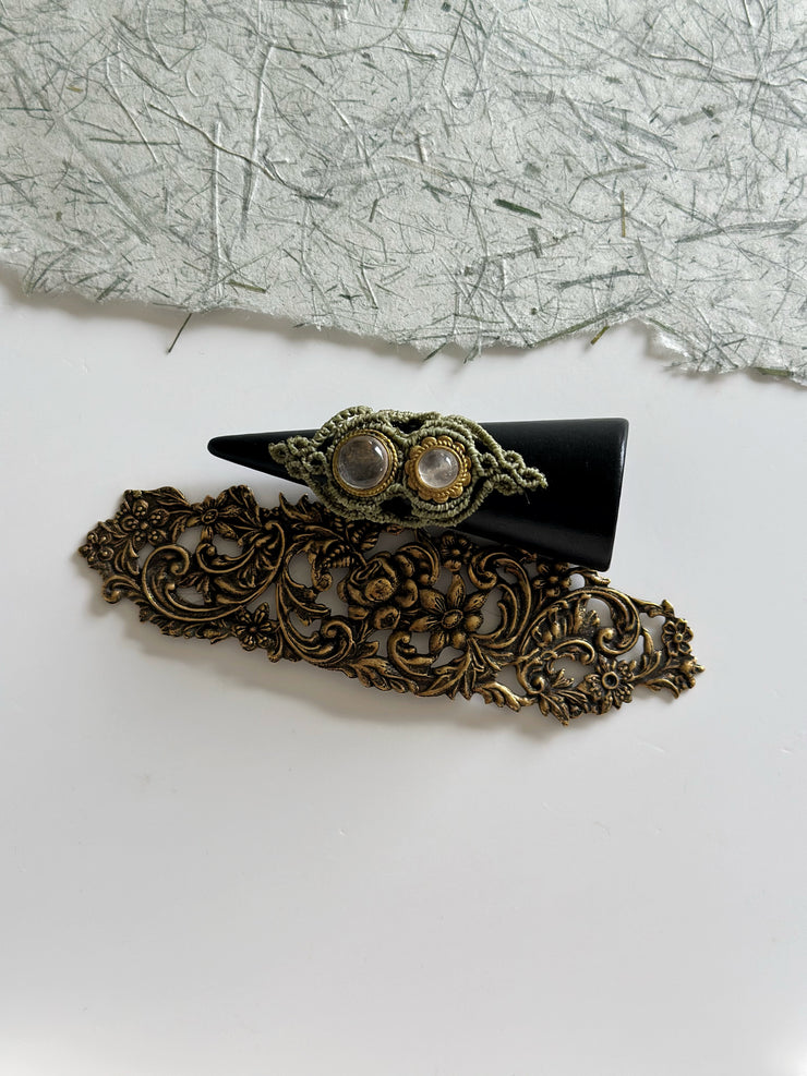 Rose Quartz Macrame Ring