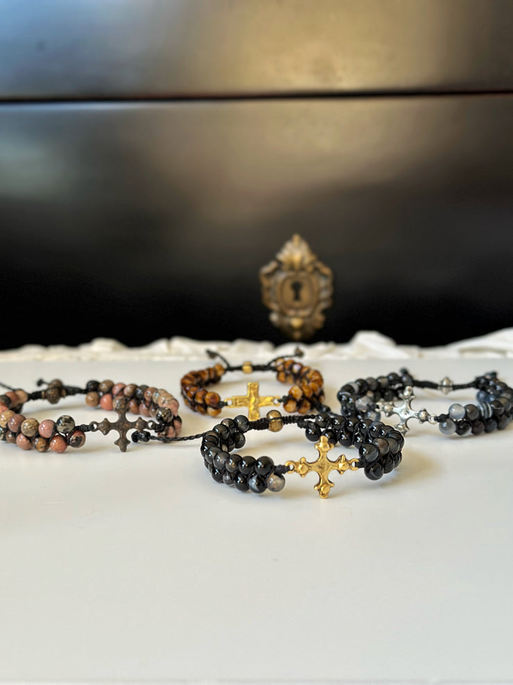 Cross Double Beaded Bracelet