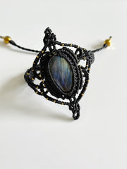 Labradorite Macrame Cuff